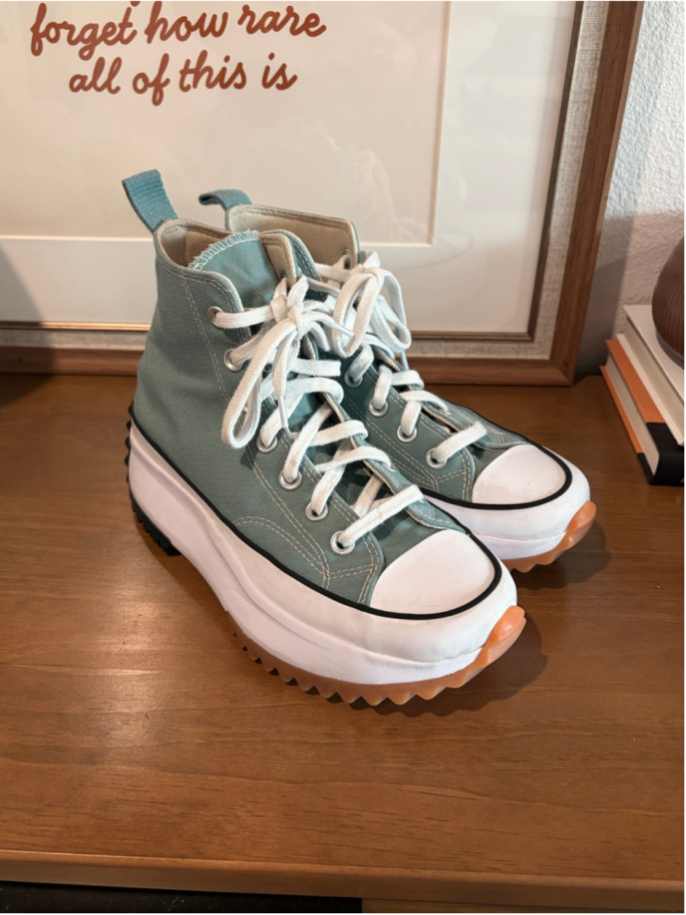 EUC Converse Run Star Hike High Top Platform Sneakers - Teal - Size 7 - Picture 2 of 9